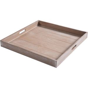 Plateau de service carré en bois tendance et créatif avec poignées, motif floral, multifonctionnel pour le Ramadan, les mariages, les fêtes et la décoration intérieure - Product Image 1