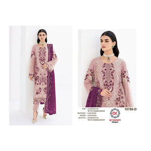 ชุดสูทผ้าจอร์เจียแบบหนาสำหรับผู้หญิงงานปักและงานแต่งคุณภาพระดับพรีเมียม - Product Image 1