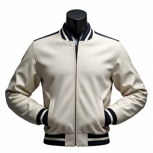 Blouson bombardier de baseball personnalisé de haute qualité en cuir Letterman Blouson de baseball de haute qualité brodé en chenille du fabricant OEM avec logo personnalisé - Product Image 6