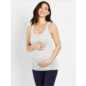 Confortable côté froncé encolure dégagée maternité débardeur extensible respirant grossesse chemise réglable côté rassemblement croissance - Product Image 3