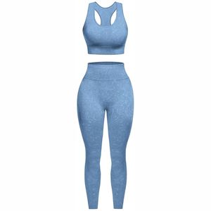 Conjunto de Yoga personalizado de dos piezas, ropa deportiva sólida, ropa de entrenamiento de punto corto sin tirantes, conjunto de Yoga para mujer - Product Image 6