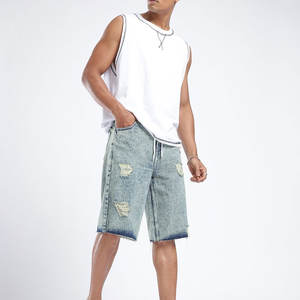 <b>High</b> Street Fashionable Quick Dry Men <b>Jeans</b> <b>Shorts</b> Plus Size Fresh Piece Breathable Cotton Made Men Denim <b>Shorts</b> - Product Image 4
