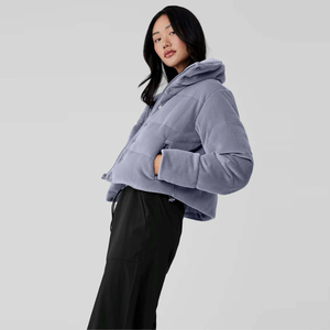 Dernière veste d'hiver matelassée en duvet de canard personnalisée, imperméable, en toile, col montant, logo frontal, hommes, grande taille, veste d'hiver matelassée - Product Image 3