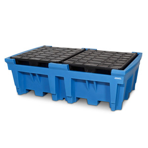 Vasca di raccolta in polietilene (PE) per 2 IBC da 1000 litri, con 2 pallet - Product Image 1