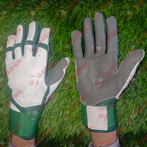 Gants en cuir à manchette longue de conception unique Gants de frappe de baseball de couleur blanche et verte Gants de frappeur de softball en cuir de vente chaude - Product Image 5
