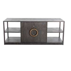 หน่วยทีวีไม้โบราณคุณภาพสูงสำหรับหน้าจอ LCD ที่มีการออกแบบชั้นวางและโต๊ะในตัวเหมาะสำหรับการตกแต่งห้องนั่งเล่นบ้านแบบคลาสสิก - Product Image 1