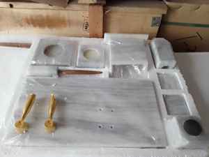 Juego de escritorio de oficina de mármol, papelería de mármol, soporte de suministros de oficina de ónix - Product Image 4