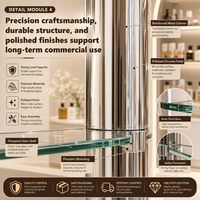 Présentoir métallique pour salon, meuble de présentation LED, présentoir pour spa, mobilier de beauté, lit de traitement, bureau de réception, soins de la peau