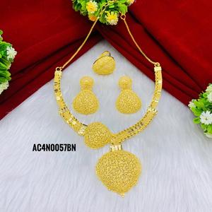 Designer Gold Plated Brass Necklace Set Flower Pattern Box <b>Chain</b> for Wedding Party & Gift - Product Image 2