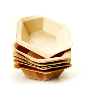 Assiettes jetables éco-conscientes en feuilles d'areca recyclables et compostables pour les fêtes respectueuses de la terre avec technique de gravure - Product Image 5