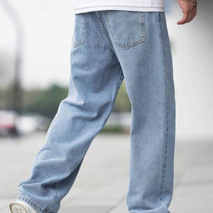 กางเกงยีนส์ทรงตรงเอวกลาง ผลิตคุณภาพสูง สกรีนโลโก้ตามสั่ง สไตล์วินเทจ ล้างสีกลาง ระบายอากาศได้ดี น้ำหนักเบา เหมาะสำหรับฤดูหนาว ฤดูใบไม้ร่วง และฤดูร้อน - Product Image 2