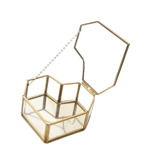 Boîte à bijoux en verre à bas prix vaisselle de Table boîte à bijoux en métal de fer décoratif boîte en verre faite à la main de qualité supérieure - Product Image 5