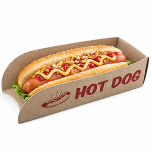 <b>Kraft</b> Paper Hot Dog <b>Box</b> Takeout Food Packaging Long Slot Paper Container Custom Logo - Product Image 1