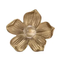 Sculpture murale en aluminium d'orchidée dorée, élégante, moderne, faite à la main, décoration luxueuse de couleur or pour la maison et le bureau