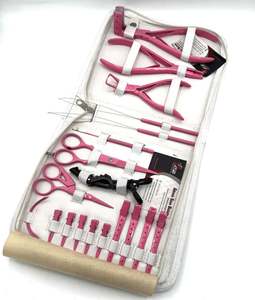 ชุดเครื่องมือสำหรับต่อผมทำจากสเตนเลสสตีลสีชมพูแบบยั่งยืนโลโก้แบบกำหนดเอง - Product Image 3