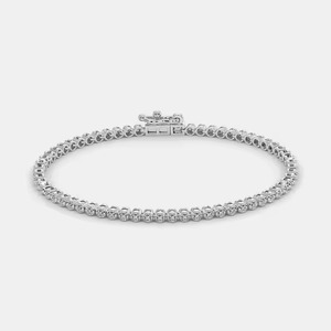 Pulsera de tenis con diamantes de plata esterlina certificada IGI para mujeres y niñas - Product Image 1