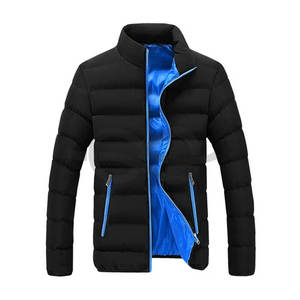 Manteaux d'hiver à manches longues pour hommes avec col montant Veste bouffante chaude d'automne-hiver avec poches Vente de liquidation imprimée à la mode! - Product Image 1