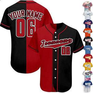 Diseño de la mejor calidad Juventud Gradiente Color Streetwear Hip Hop Béisbol Jersey V/Cuello redondo Camisas de béisbol - Product Image 5