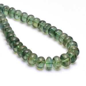 Piedra preciosa de apatita verde AAA +, cuentas lisas Rondelle de 7mm-10mm, cuentas de piedras preciosas semipreciosas de apatita verde Natural para la fabricación de joyas - Product Image 1