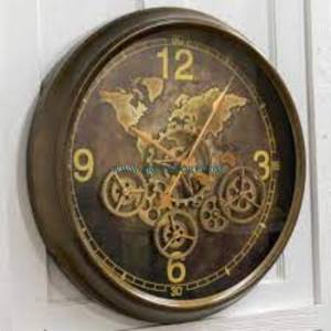 Couleur or standard enduit de poudre conception unique décoration de la maison horloge murale horloges murales de stations de qualité supérieure - Product Image 5