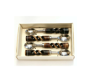 Acier inoxydable et cuillère Corne Poignée Couverts Type Fourchette Ensemble de 4 pour Vente en Gros en Vrac Vaisselle - Product Image 1