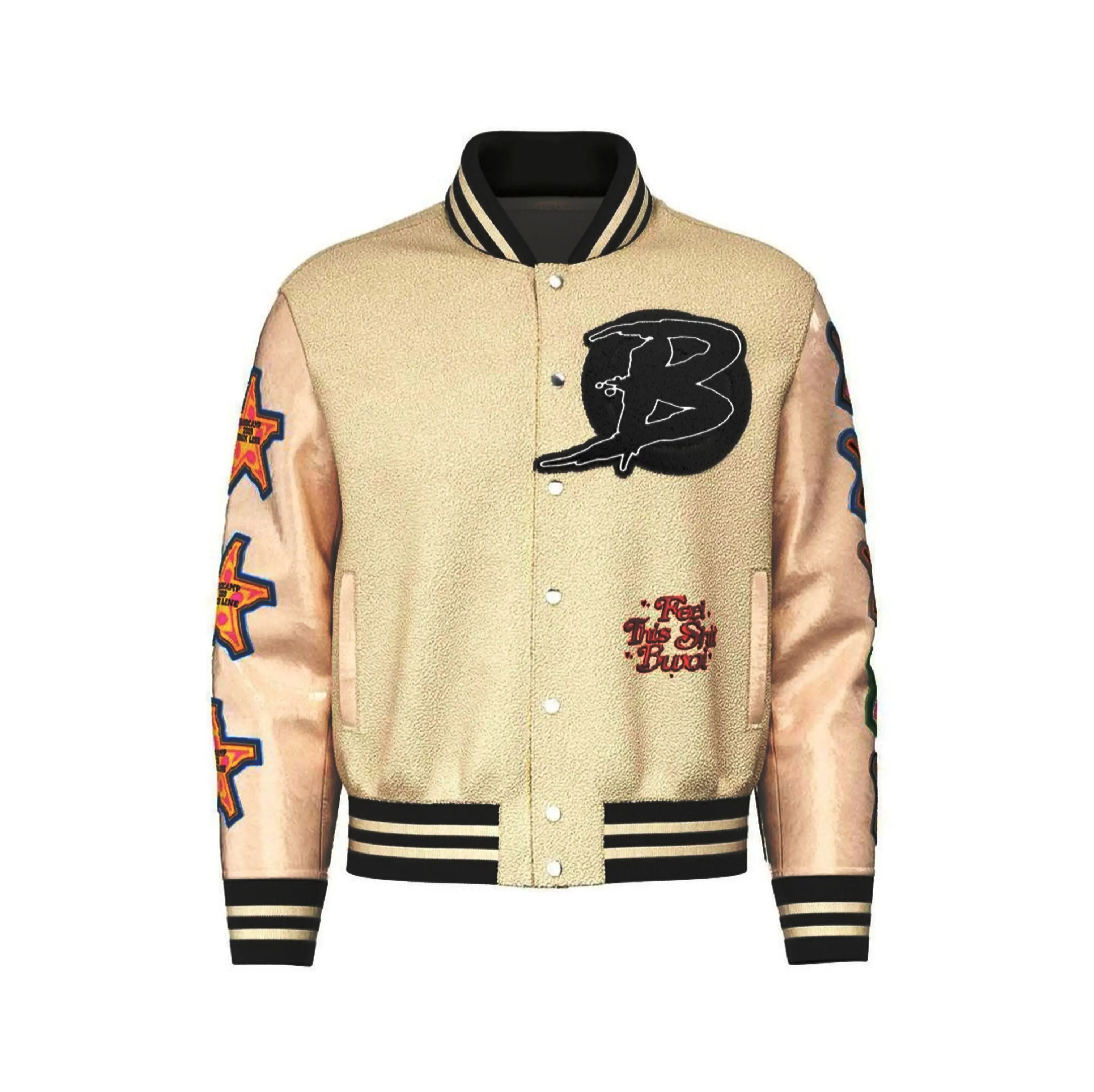 Vendita calda giacche da Baseball Varsity in pelle di Varsity in pile stile fresco personalizzato giacche da uomo
