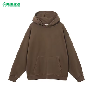 Vente en gros de sweats à capuche personnalisés en molleton uni/éponge française 100% coton, coupe classique, avec logo sur le devant, vêtements - Product Image 4