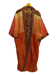 ชุดกิโมโนส่าหรีผ้าไหมแท้น้ำหนักเบาชุดคลุมส่าหรีสไตล์วินเทจชุดปาร์ตี้ชายหาดผ้านุ่มทำมือสไตล์อินเดีย - Product Image 4