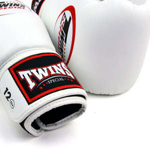 Weiße und Schwarze Klettverschluss OEM Design Twins Boxhandschuhe aus PU-Leder für Kampf und Sparring Twins OEM Boxhandschuhe - Product Image 3