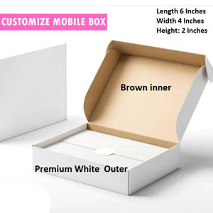 Boîte d'emballage Taille 6*4*2 pouces ou paquet sur mesure Boîtes blanches en papier artisanal Emballage dur pour mobiles - Product Image 4
