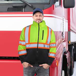 Chaleco de Seguridad Impermeable de Alta Visibilidad, Talla Grande, Chaqueta Reflectante con Capucha Desmontable para Hombre, Invierno, Construcción - Product Image 1