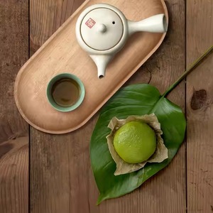 Elegante bandeja de bambú para decoración del hogar y servir bocadillos de desayuno de té con asas de corte lateral de fácil sujeción - Product Image 2