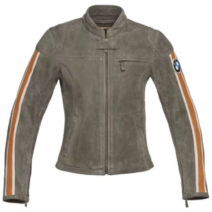 Bm Schwabing femmes kaki Motorrad classique Roadster patrimoine/urbain Premium cuir de vachette moto rue veste d'équitation CE Pro - Product Image 1