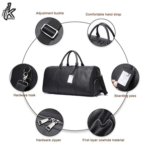 Sac de voyage de luxe en cuir véritable, sac à bandoulière unique avec compartiment à chaussures, best-seller - Product Image 3