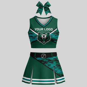 Ventes chaudes, ensembles d'uniformes de cheerleading personnalisés pour enfants - Hauts et jupes, couleurs et designs personnalisés - Product Image 6