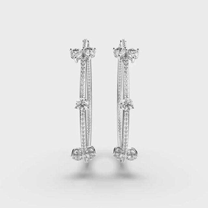 Boucles d'oreilles en or 14 carats de haute qualité avec diamants brillants cultivés en laboratoire, vente en gros |   Bijoux fins pour femmes, clarté VVS, certifiés IGI, bijoux RATAN - Product Image 1