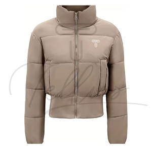 Veste courte décontractée d'automne pour femme avec logo personnalisé, fermeture éclair intégrale, tricotée, imperméable, respirante, écologique, style varsity - Product Image 6