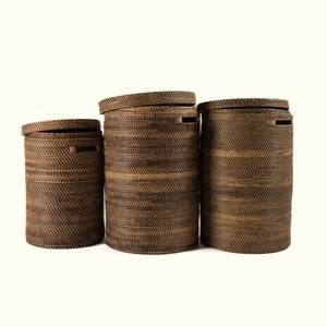 Juego de 3 Cajas Redondas de Ratán con Tapas, Caja de Almacenamiento Hecha a Mano, Ecológica, Natural, Decoración para el Hogar, Venta al por Mayor desde Vietnam - Product Image 2