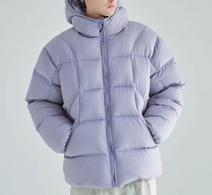 Blouson matelassé pour homme, veste bomber en duvet, col montant et bordures côtelées, style streetwear, blousons matelassés pour homme à prix de gros - Product Image 6