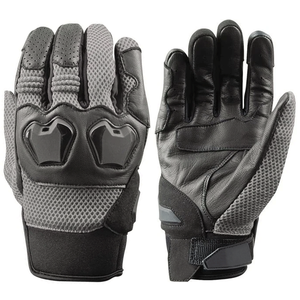 Air Vented Leather & Mesh Textile Winter Custom Motorbike Gloves Grey Black Motorcycle Auto Racing Wear Unisex - Product Image 1