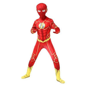 Disfraz de Superhéroe Marvel Flash para Niños, Mono de Satén 3D con Capa y Máscara, Vestido para Niños para Navidad, Disfraz de Fantasía - Product Image 2