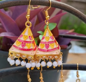 Boucle d'oreille colorée Meenakari Jhumka pour filles femmes accessoire demoiselle d'honneur bijoux de mode faveurs de mariage à la mode fête idée de cadeau - Product Image 2