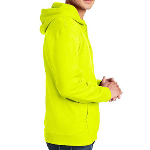 Sudadera con capucha para hombre de alta calidad gruesa en blanco liso de peso pesado verde neón sudaderas con capucha con logotipo personalizado de talla grande sudaderas con capucha para hombre - Product Image 3