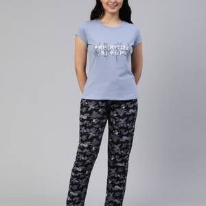 Vestido con estampado Floral de bloque de mano cómodo de algodón 100% para mujer, ropa de dormir de noche suave para primavera otoño verano - Product Image 1