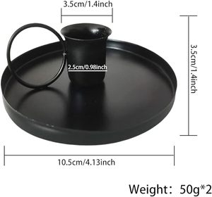 Portavelas de hierro real del superventas acabado en recubrimiento de polvo negro entrega rápida de fábrica soporte de velas de mesa - Product Image 3