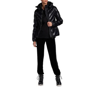 Blouson matelassé noir de haute qualité pour homme, pour temps froid, col montant avec logo frontal, manteau d'hiver pour homme, OEM disponible - Product Image 6