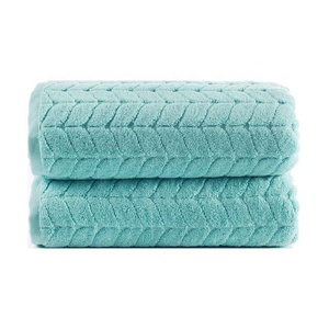 Luxe pur coton couleur unie rayures brodé visage main doux épais grand pour adultes enfants maison salle de bain Spa Golf serviettes de bain - Product Image 6