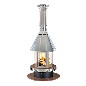 Cheminée à bois moderne autoportante en acier de la meilleure qualité de l'exportateur de confiance 6.6 kg/h consommation de carburant 68.03% à l'extérieur - Product Image 1