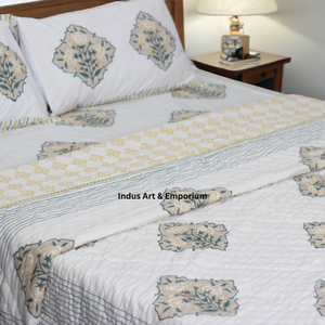 Fabricante hecho a mano de algodón bloque floral impreso manta al por mayor manta de algodón con sábana - Product Image 4