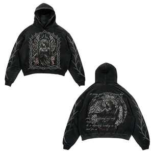 Sweat à capuche streetwear personnalisé pour hommes Sweat-shirt à capuche surdimensionné avec poche avant et polaire douce - Product Image 4